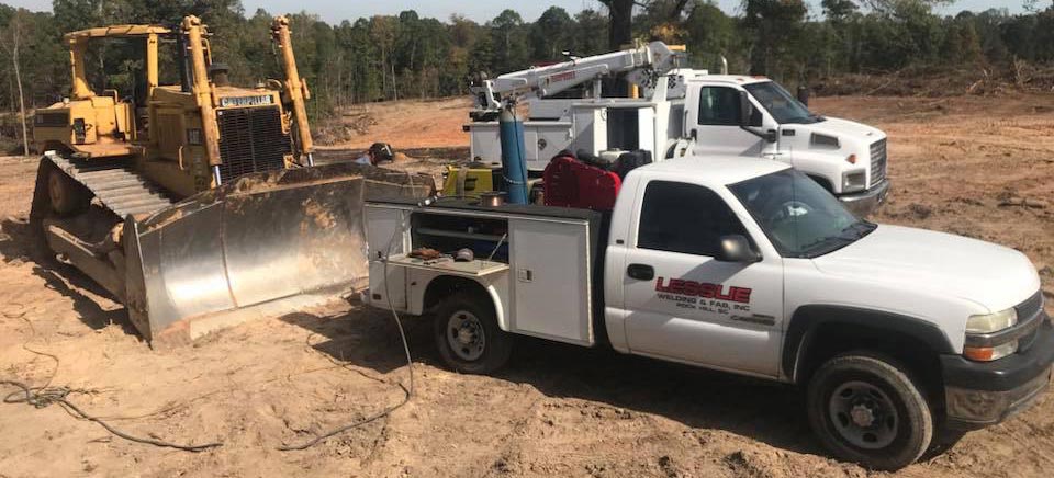Lesslie Welding & Fabrication | Rock Hill, SC | trucks on job site Lesslie Welding & Fabrication | Rock Hill, SC | trucks on job site
